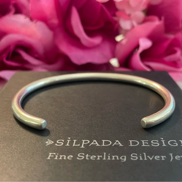 Silpada Rare Sterling Silver Slim Cuff Bracelet B0390 - Picture 5 of 16